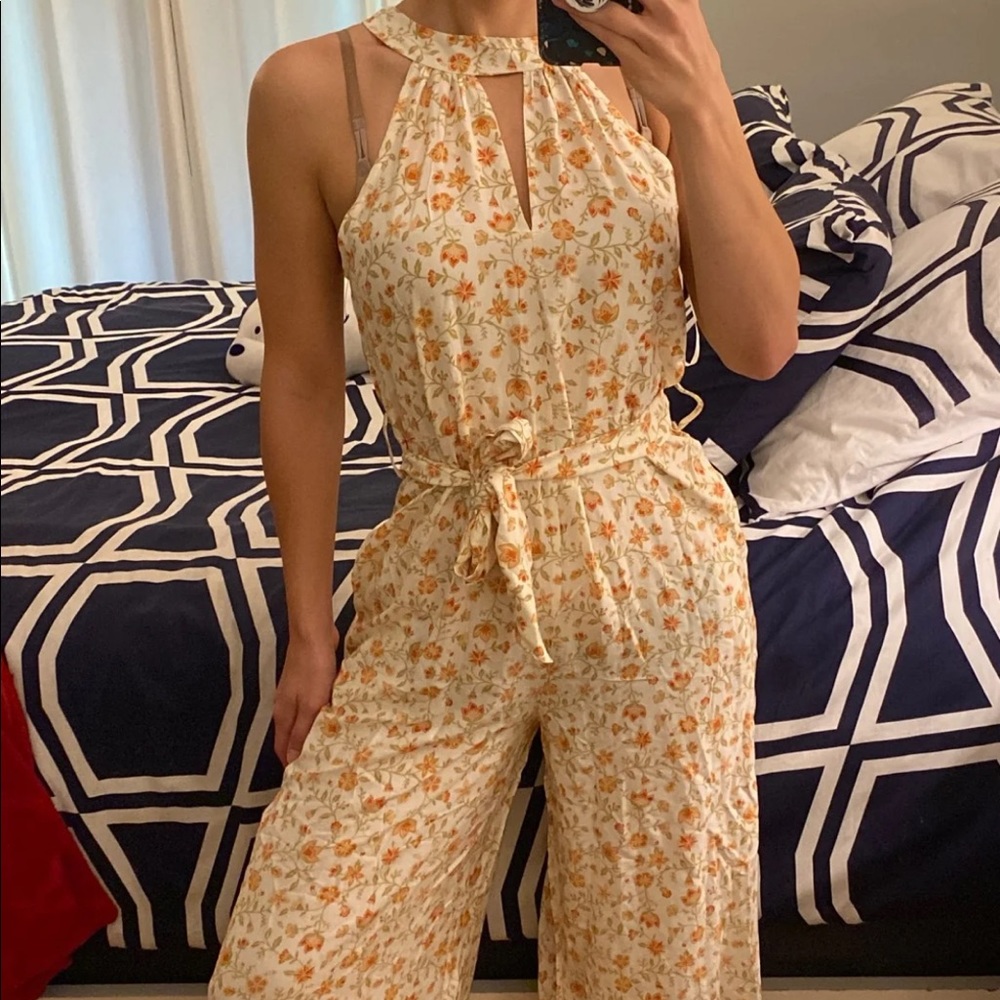 White Closet Floral Jumpsuit BNWT